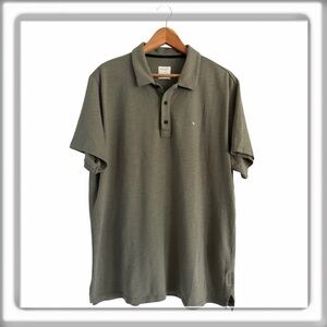 Rag & Bone Men’s Short Sleeve Polo Khaki Green Cotton Shirt Size XL